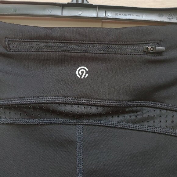 Champion C9 Black Performance Leggings Perforated Pocket Reflective Stripe - Picture 11 of 13
